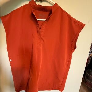 Figs Women's Top in Rust Orange
